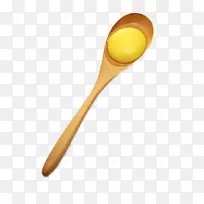 木勺子里一个蛋黄免扣素材