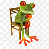 卡通坐椅子的青蛙