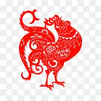 鸡年公鸡剪纸图案