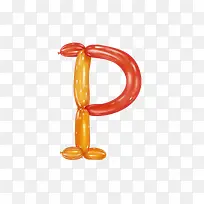 气球字母P