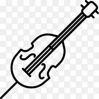倾斜的大提琴图标