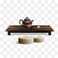 茶具茶桌和椅垫