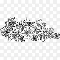 钢笔描画花卉背景
