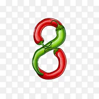 辣椒字母数字 8