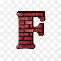 红砖墙字母f