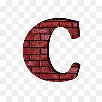 红砖墙字母c