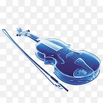 蓝色水晶透视小提琴