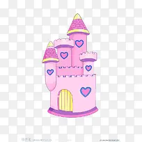 卡通梦幻粉色城堡