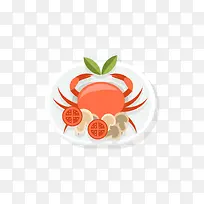 一盘红烧螃蟹