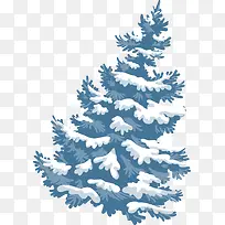 蓝色积雪圣诞树