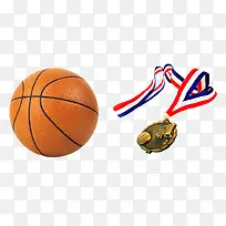 篮球和奖牌实物图