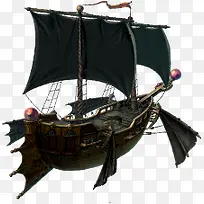 帆船剪影海盗船