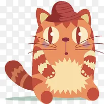 可爱卡通的胖猫咪