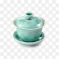 青花瓷单独茶杯带盖子