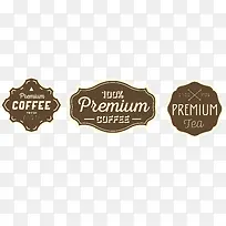 欧式复古咖啡标签矢量素材