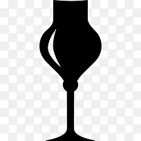 黑色优雅饮用玻璃工具图标