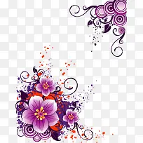 深紫色花朵花丛
