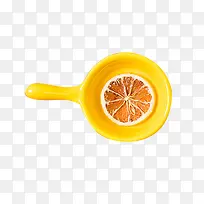 黄色碗里的柠檬片图片素材