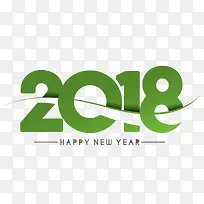 新春绿色字母2018新年快乐