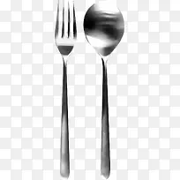 灰色勺子叉子