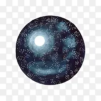 圆形月亮星空