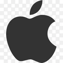 创意扁平手绘黑色的苹果标志