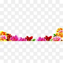 中式彩色花朵花纹装饰