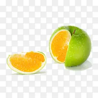 青苹果和橙子的合体效果图