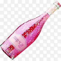 粉色花纹红酒酒瓶