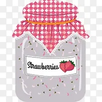 卡通手绘草莓罐头
