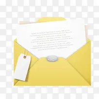 黄色质感商务信封信件
