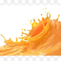 橙汁果汁飞溅效果元素