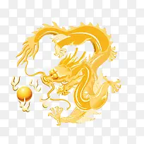 金色中国风游龙戏珠