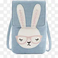 蓝色兔子图案背包