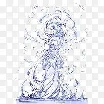 水彩画烟雾