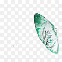绿色插画伞