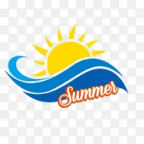 夏日阳光海滩度假logo