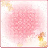花朵和柔美线条粉色梦幻背景