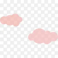 扁平粉红色的云朵矢量图