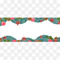 圣诞节淘宝松枝banner背景