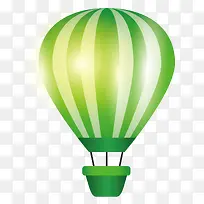绿白色矢量卡通热气球