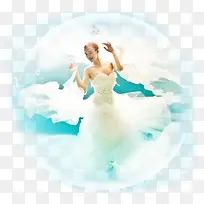 水中的婚纱新娘水晶球设计