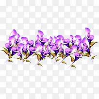创意海报卡通紫色喇叭花
