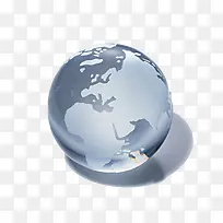 3D灰色玻璃地球