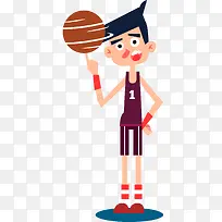 卡通运动篮球员