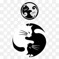 艺术猫太极形状