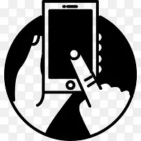触摸屏手机在手里面一圈图标
