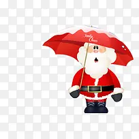 打伞的圣诞老人