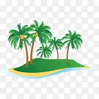夏日海滩椰子树草坪