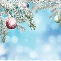 松枝和圣诞球